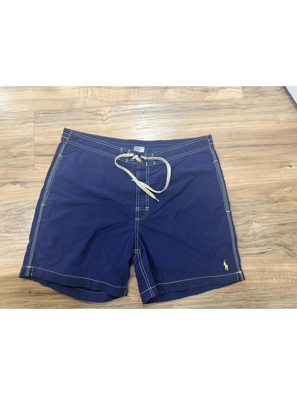 Vintage Polo Ralph Lauren Swim Trunks Men's Large Navy Blue Mesh Lined Taiwan